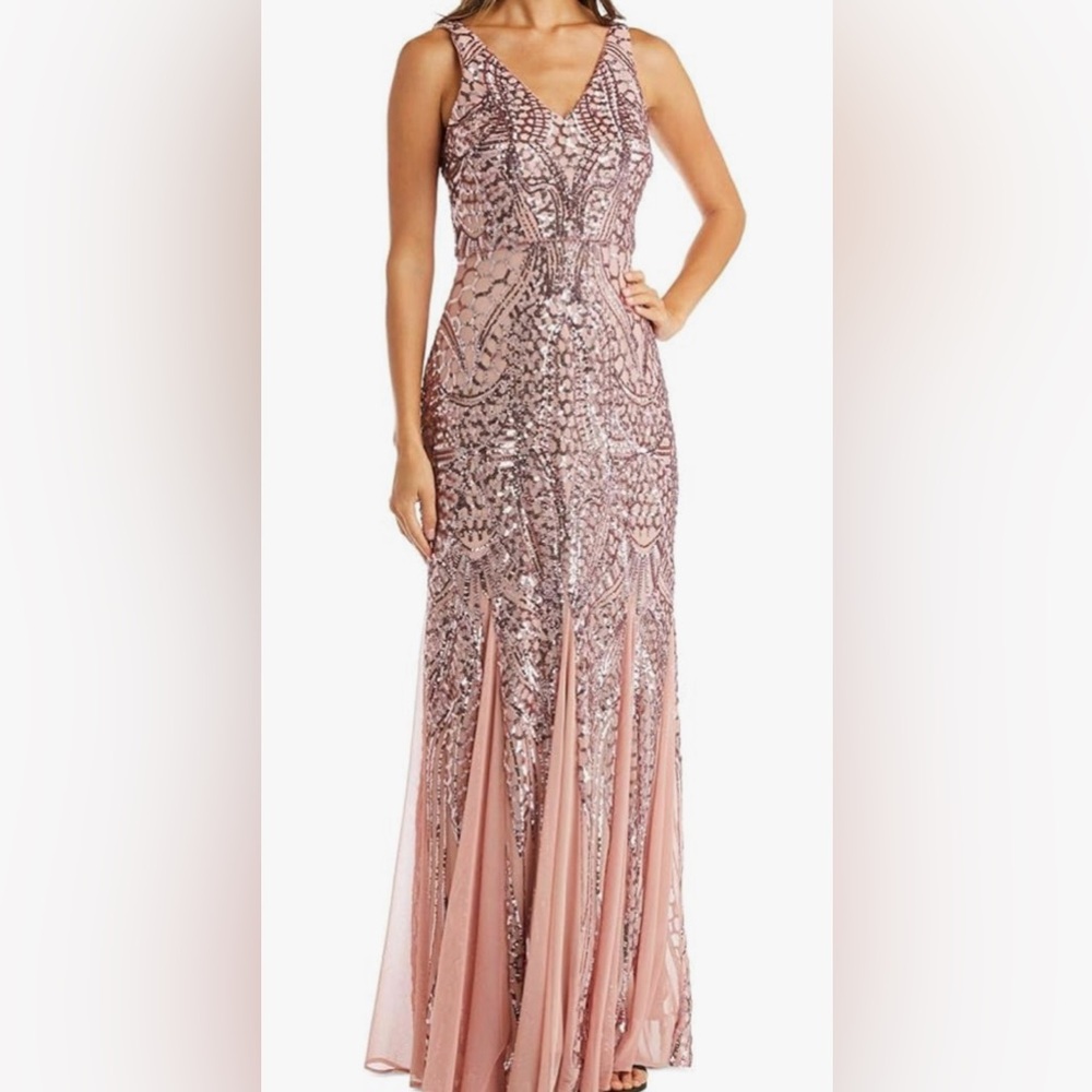 Pink Sequin Embellished Dress